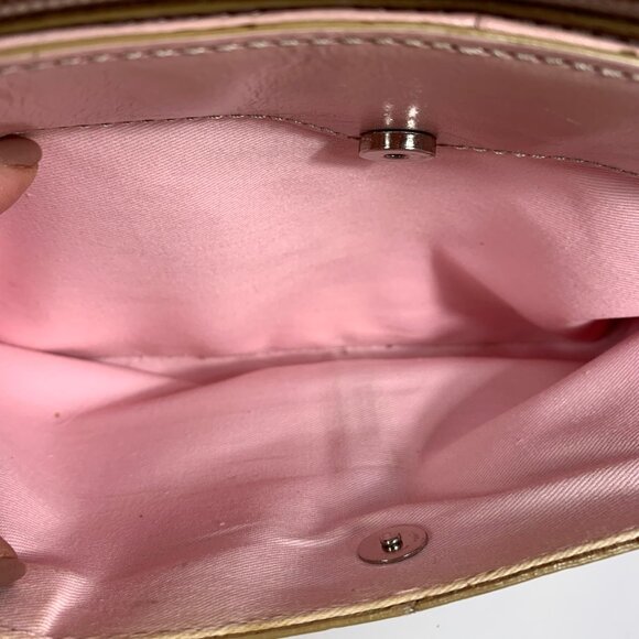 Etienne Aigner Ballet Pink Leather Shoulder Bag Zip Closure Dividers Pockets - Picture 15 of 16